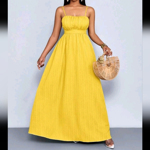 Women's Boho Summer Beach Backless Vacation Maxi Dress, Flowing Elegant - Picture 1 of 4